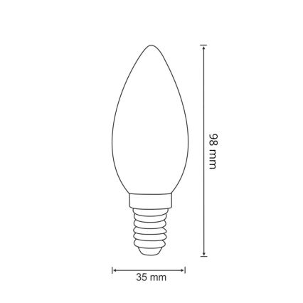 Ampoule LED FILAMENT C37 E14/2W/230V 3000K