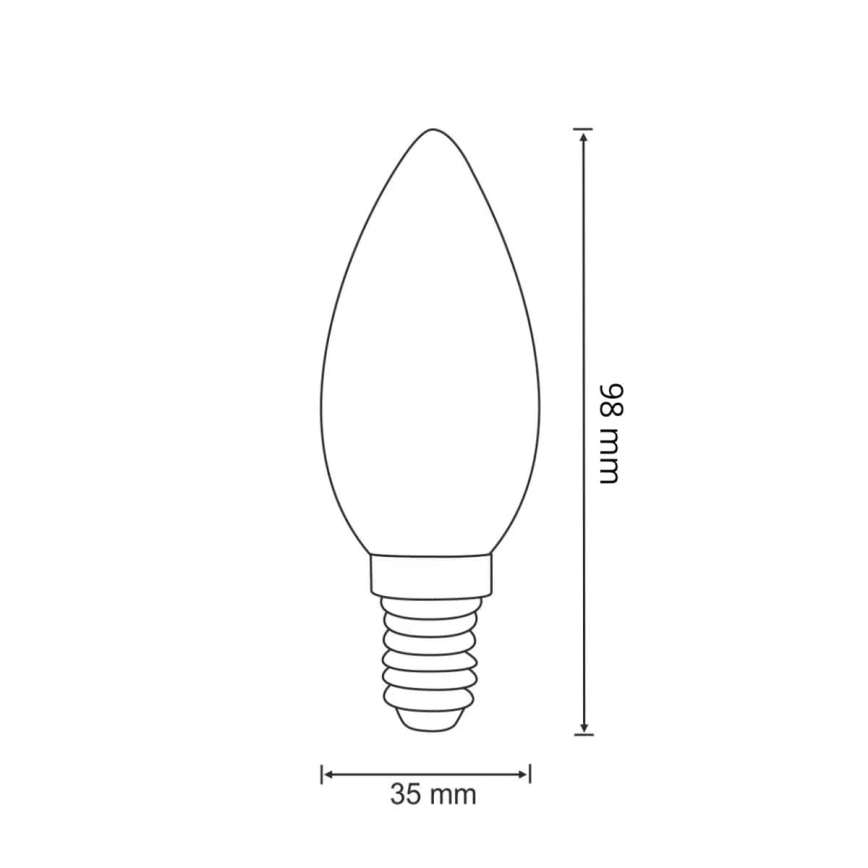 Ampoule LED FILAMENT C37 E14/2W/230V 3000K