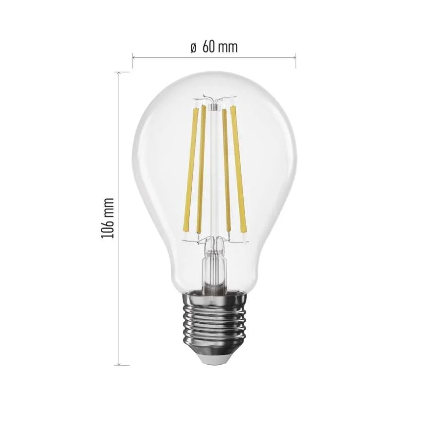Ampoule LED filament dimmable A60 E27/7,5W/230V 4000K