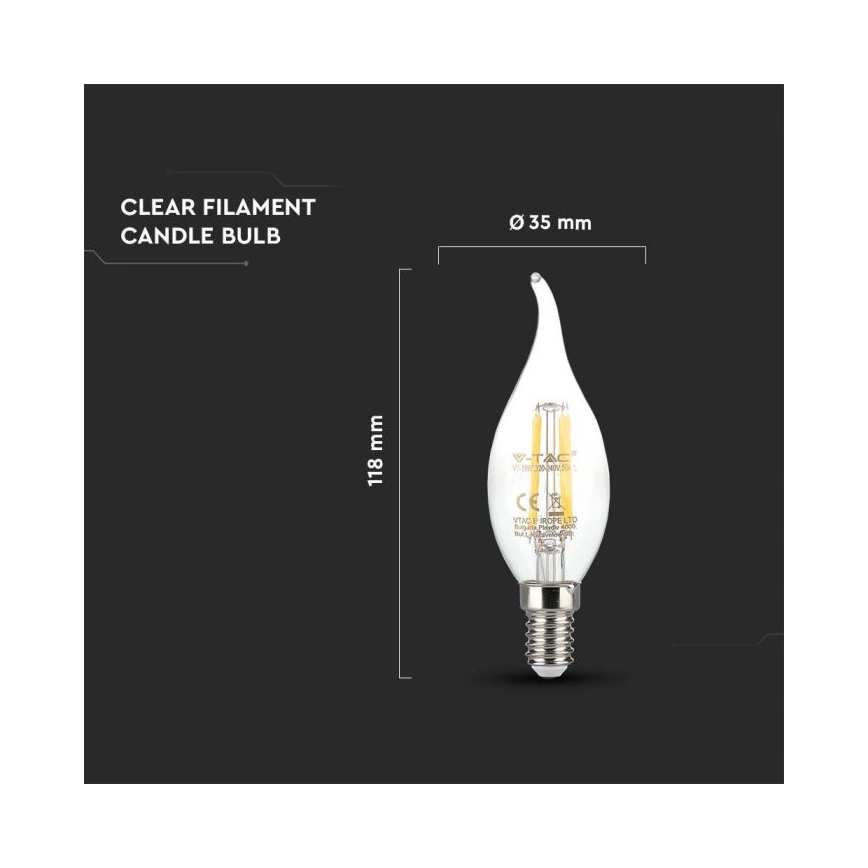 Ampoule LED filament E14/4W/230V 3000K