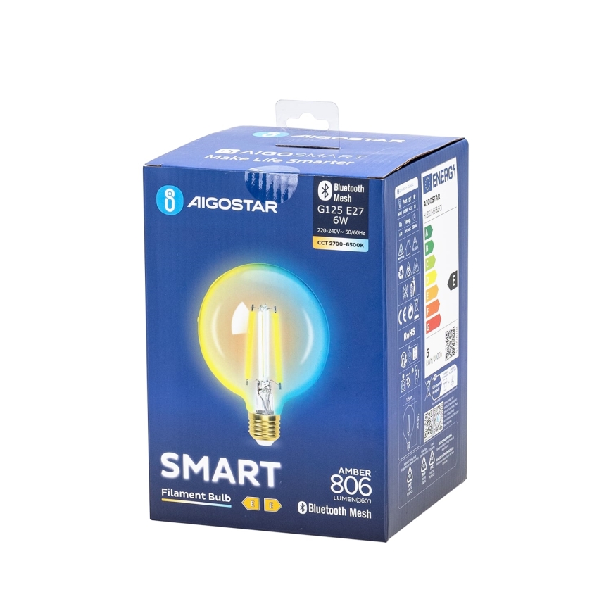 Ampoule à intensité variable LED FILAMENT MESH Smart G125 E27/6W/230V 2700-6500K - Aigostar