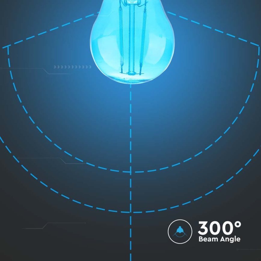 Ampoule LED FILAMENT G45 E27/2W/230V bleu