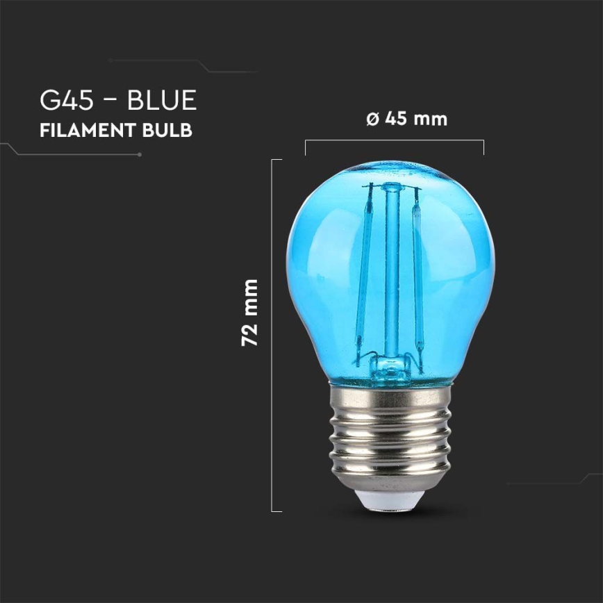 Ampoule LED FILAMENT G45 E27/2W/230V bleu
