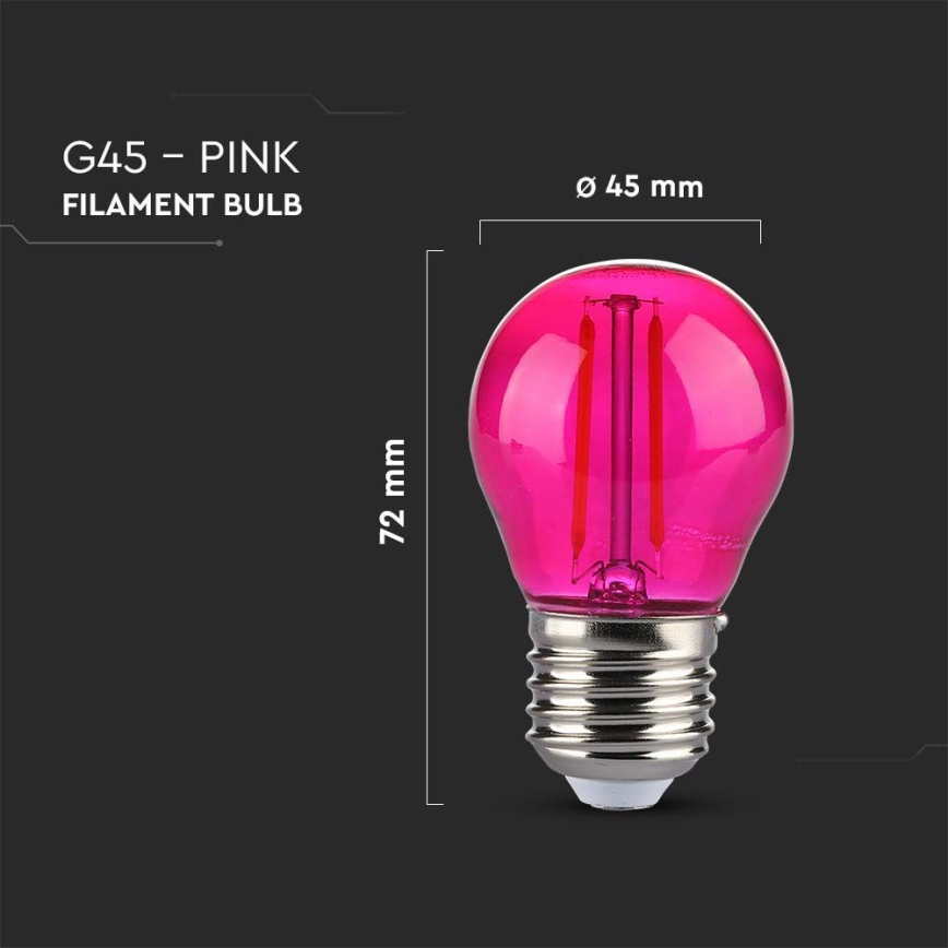 Ampoule LED FILAMENT G45 E27/2W/230V rose