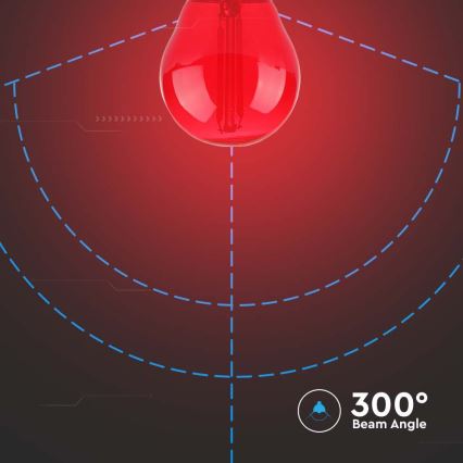 Ampoule LED FILAMENT G45 E27/2W/230V rouge