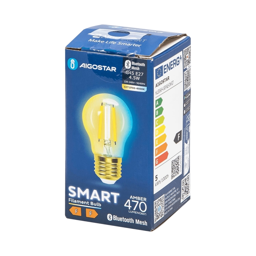 Ampoule à intensité variable LED FILAMENT MESH Smart G45 E27/4,5W/230V 2700-6500K - Aigostar