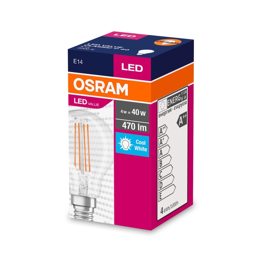 Ampoule LED FILAMENT P40 E14/4W/230V 4000K - Osram