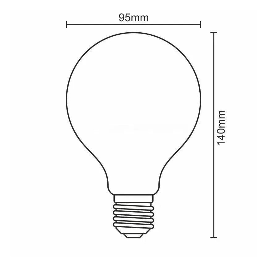 Ampoule LED FILAMENT SHAPE G95 E27/4W/230V 1800K jaune