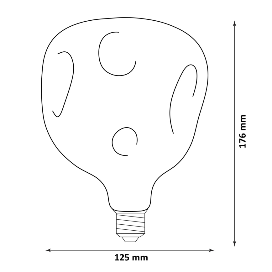 Ampoule LED filament vintage G125 E27/2,4W/230V 1800K