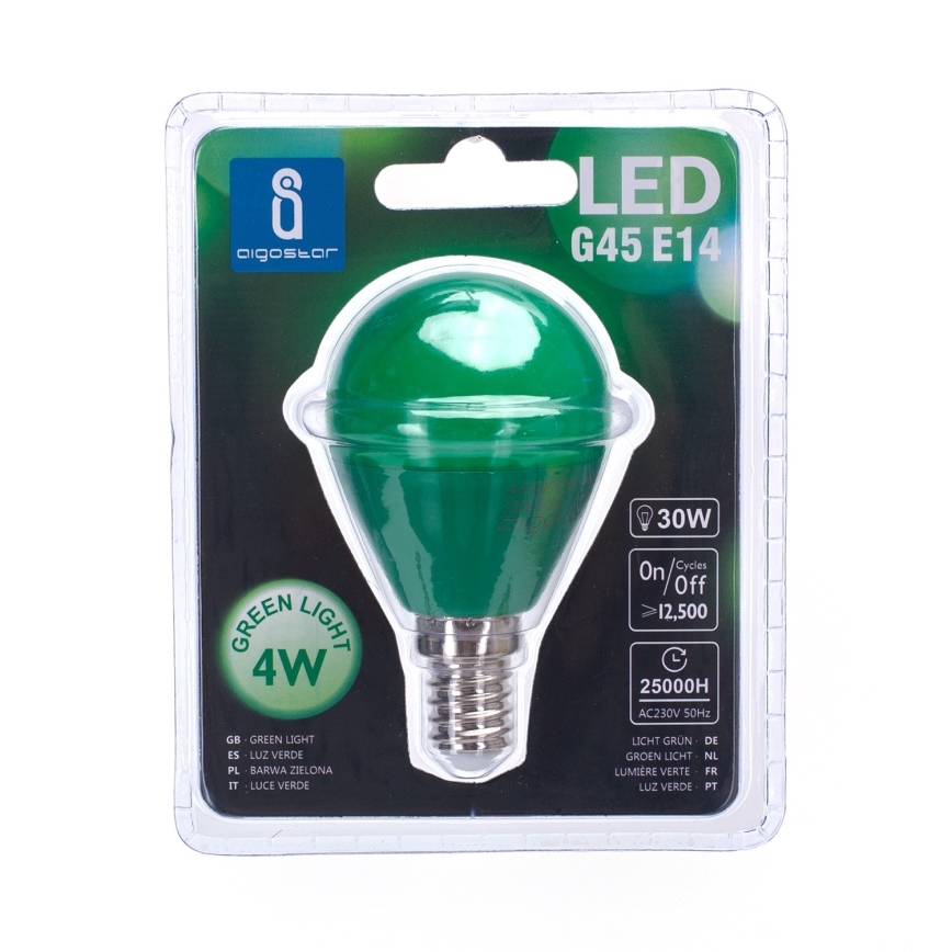 Ampoule LED G45 E14/4W/230V verte - Aigostar