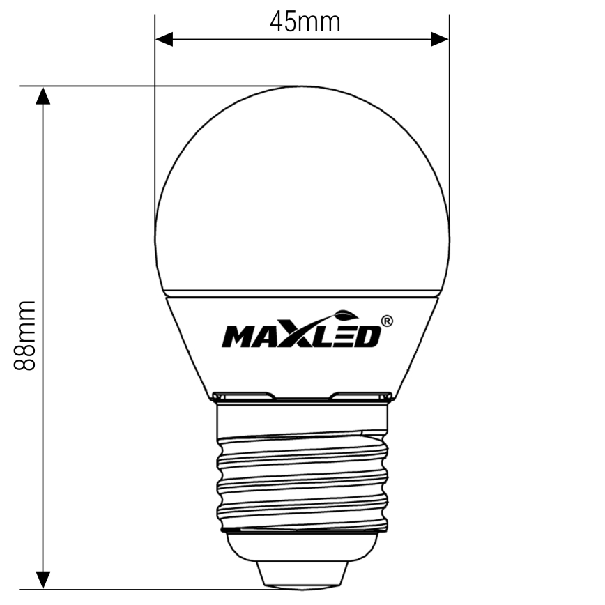 Ampoule LED G45 E27/8W/230V 4000K