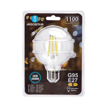 Ampoule LED G95 E27/10W/230V 6500K - Aigostar