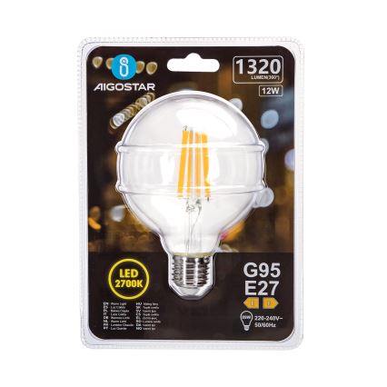 Ampoule LED G95 E27/12W/230V 2700K - Aigostar