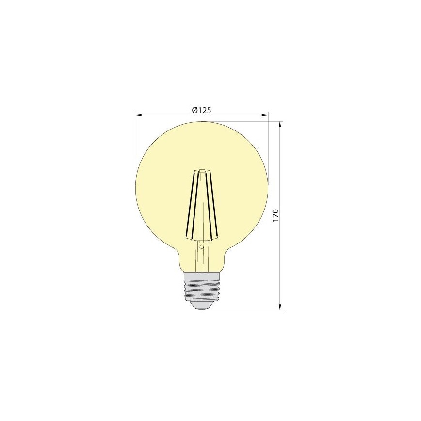 Ampoule LED LEDSTAR AMBER G125 E27/8W/230V 2200K