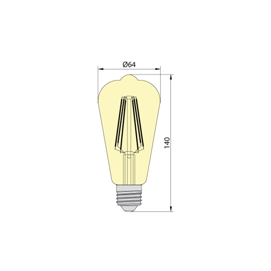 Ampoule LED LEDSTAR AMBER ST64 E27/10W/230V 2200K