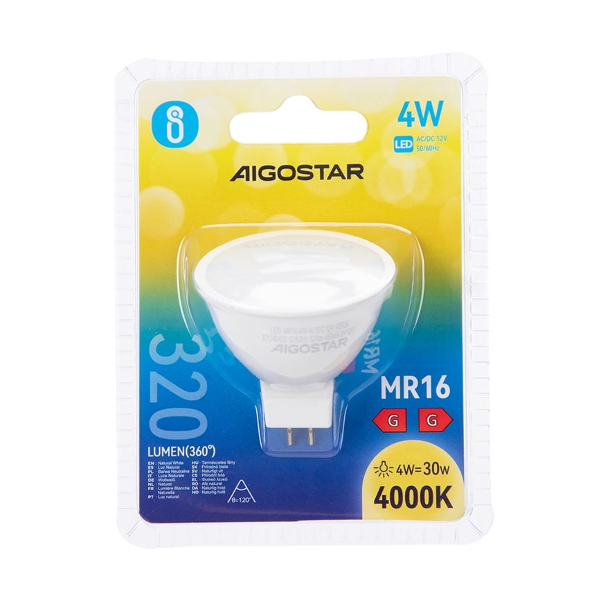Ampoule LED MR16 GU5,3/4W/12V 4000K - Aigostar