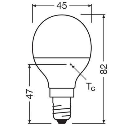 Ampoule LED P40 E14/4,9W/230V 2700K - Osram