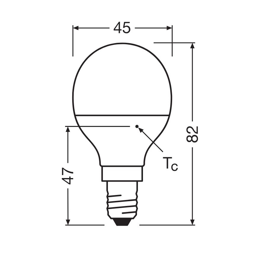 Ampoule LED P40 E14/4,9W/230V 2700K - Osram