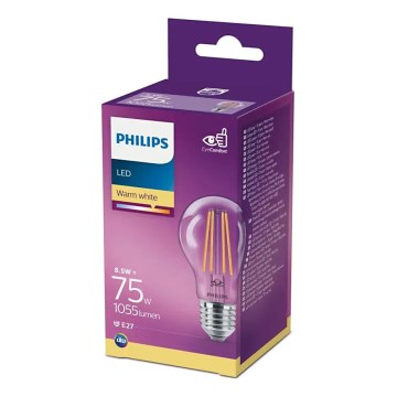 Ampoule LED Philips A60 E27/8,5W/230V 2700K