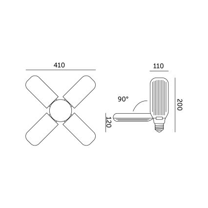 Ampoule LED pour la croissance des plantes PLANTY E27/40W/230V 1200K