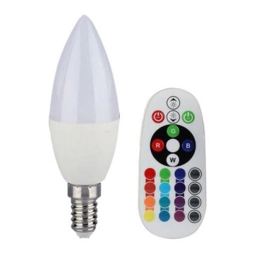 Ampoule LED RGB dimmable E14/3,5W/230V 6400K + télécommande