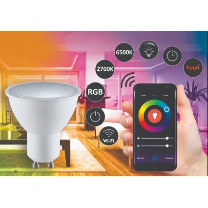 Ampoule LED RVBW à intensité variable G45 GU10/5,5W/230V 2700-6500K Wi-Fi Tuya