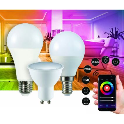 Ampoule LED RVBW à intensité variable G45 GU10/5,5W/230V 2700-6500K Wi-Fi Tuya
