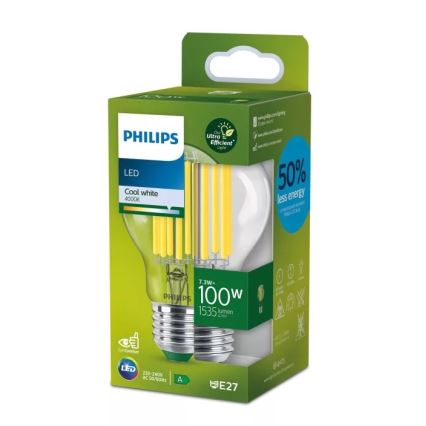 Ampoule LED ULTRAEFFICIENT FILAMENT Philips A60 E27/7,3W/230V 4000K