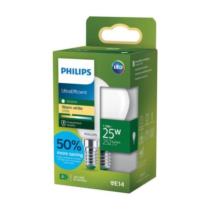 Ampoule LED ULTRAEFFICIENT Philips P45 E14/1,2W/230V 2700K