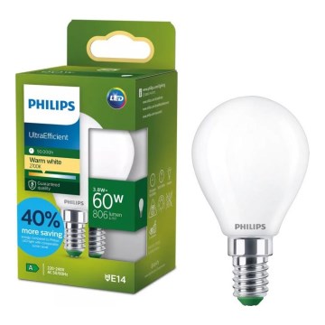 Ampoule LED ULTRAEFFICIENT Philips P45 E14/3,8W/230V 2700K