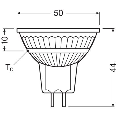 Ampoule LED dimmable réflecteur MR16 GU5,3/6,6W/12V 3000K 36° IRC 97 - Ledvance