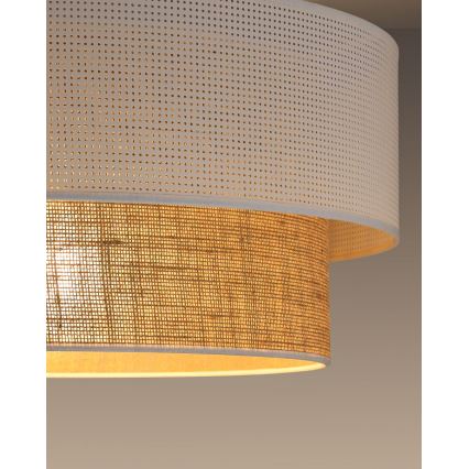 Anbau-Deckenleuchte BORHO 1xE27/60W/230V Ø 50 cm weiß/jute