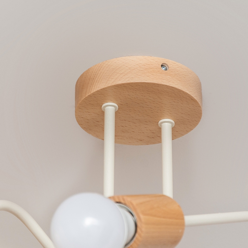 Anbau-Deckenleuchte OXFORD 2xE27/15W/230V Kiefer/cremefarben