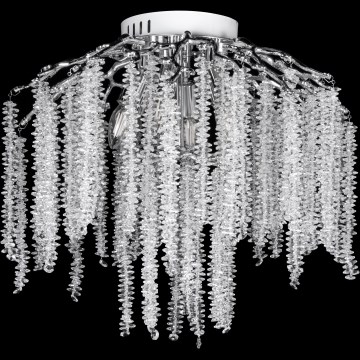 Anbaukronleuchter 6xE14/60W/230V + 3xLED/3W d 54 cm glänzendes Chrom