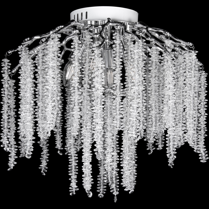 Anbaukronleuchter 6xE14/60W/230V + 3xLED/3W d 54 cm glänzendes Chrom