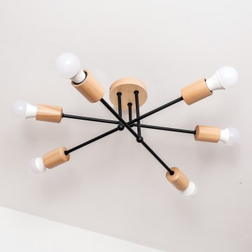 Anbauleuchte CAMBRIDGE 6xE27/15W/230V Kiefer