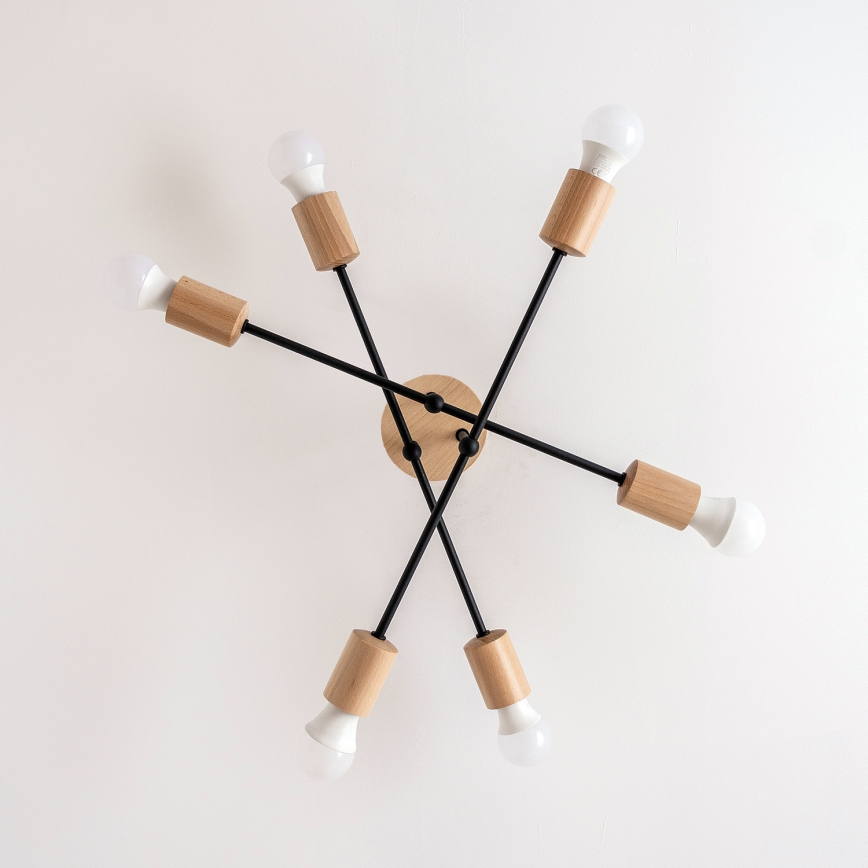 Anbauleuchte CAMBRIDGE 6xE27/15W/230V Kiefer