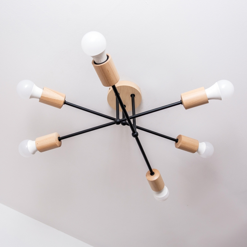 Anbauleuchte CAMBRIDGE 6xE27/15W/230V Kiefer