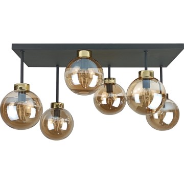 Anbauleuchte DEA 6xE14/60W/230V schwarz/golden/rauchig beige