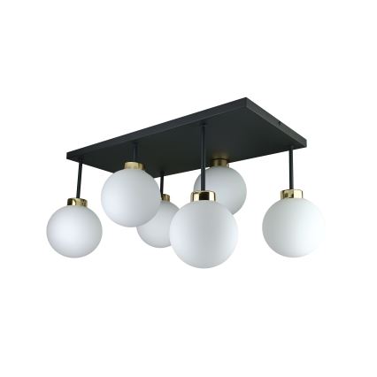 Anbauleuchte DEA 6xE14/60W/230V schwarz/golden/weiß