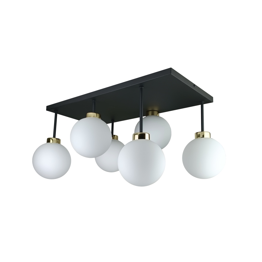 Anbauleuchte DEA 6xE14/60W/230V schwarz/golden/weiß