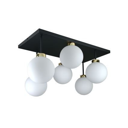 Anbauleuchte DEA 6xE14/60W/230V schwarz/golden/weiß