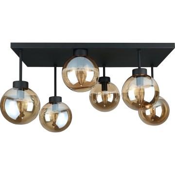 Anbauleuchte DEA 6xE14/60W/230V schwarz/rauchig beige