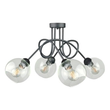 Anbauleuchte EVIE 4xE27/60W/230V anthrazit/klar