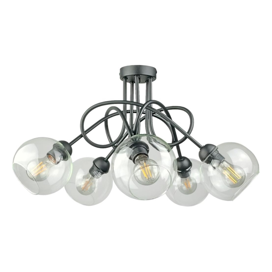 Anbauleuchte EVIE 5xE27/60W/230V anthrazit/klar