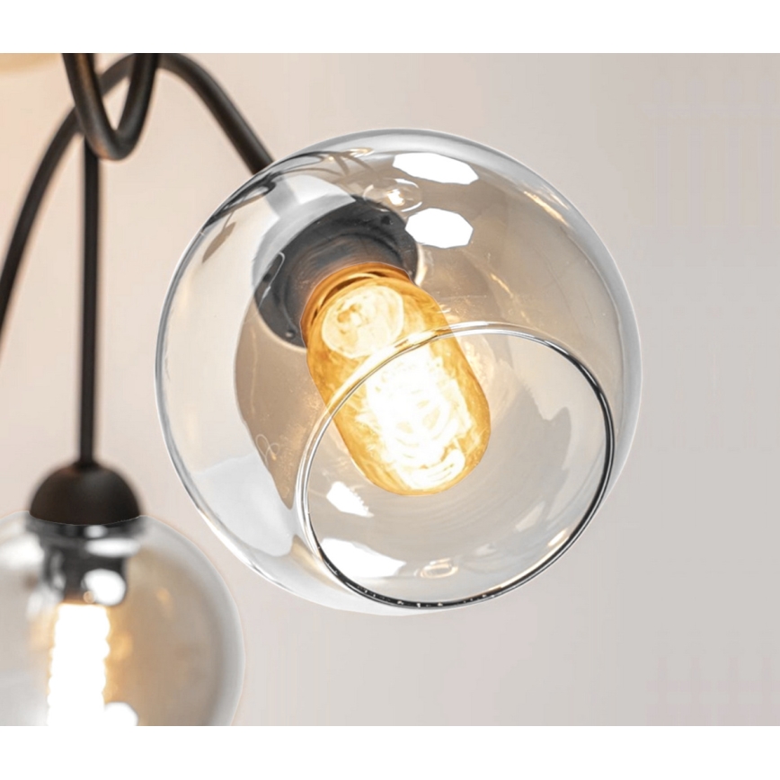 Anbauleuchte EVIE 5xE27/60W/230V anthrazit/klar