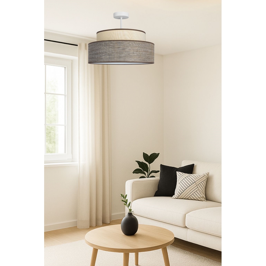 Anbauleuchte GRACE 1xE27/60W/230V cremefarben/braun