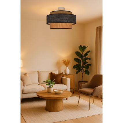 Anbauleuchte GRACE 1xE27/60W/230V cremefarben/braun
