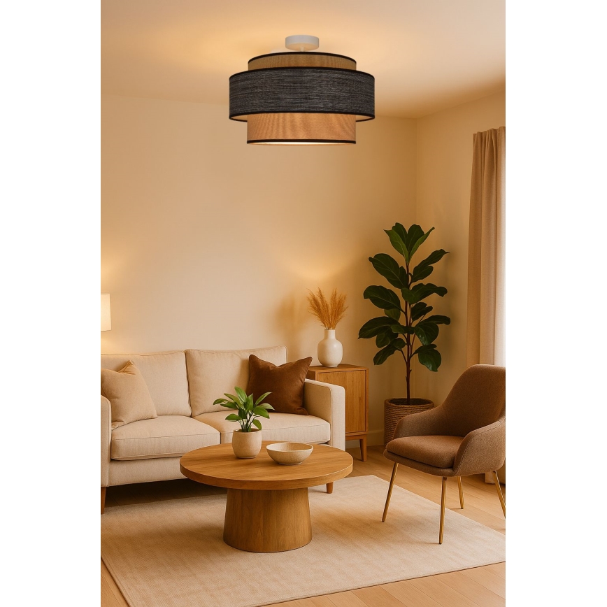 Anbauleuchte GRACE 1xE27/60W/230V cremefarben/braun