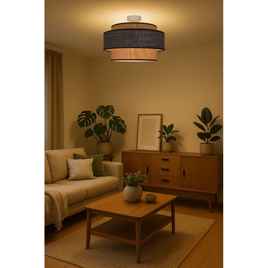Anbauleuchte GRACE 1xE27/60W/230V cremefarben/braun